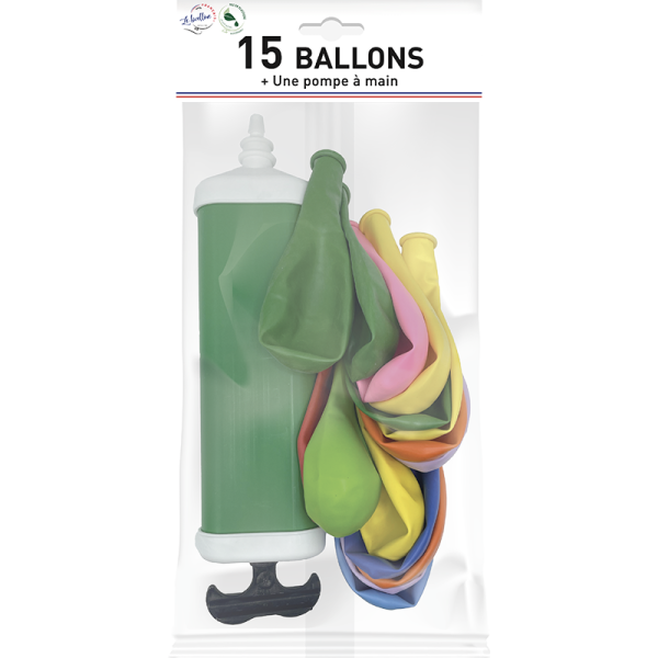15 ballons + 1 pompe à main