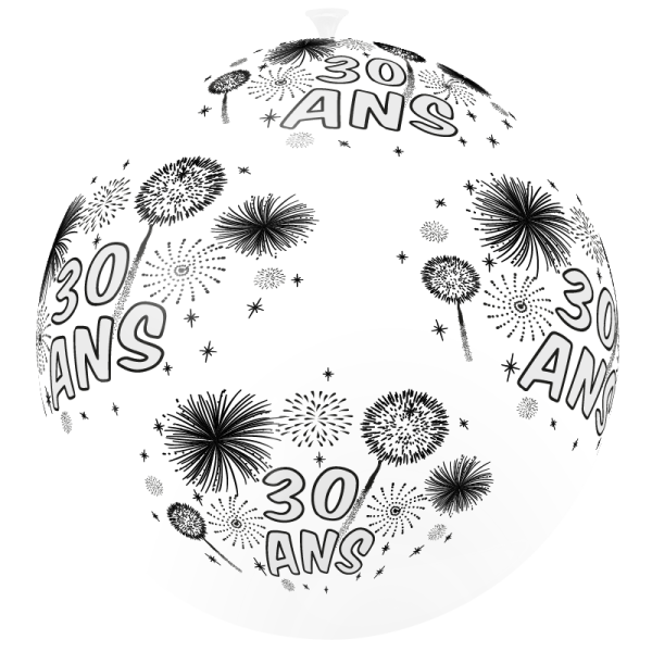 Ballon géant feux d'artifice 30 ans