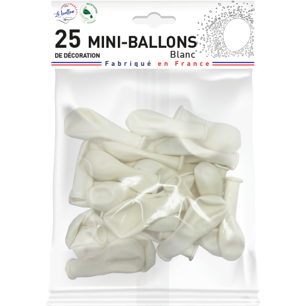 Mini-ballon blanc opaque – Image 2