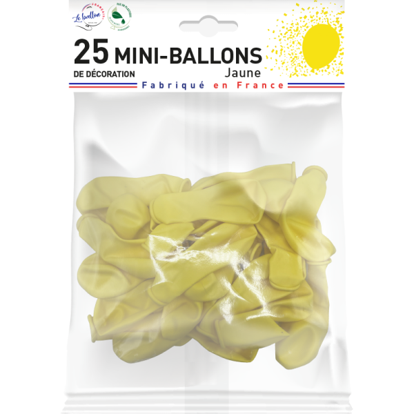 Mini-ballon jaune opaque – Image 2