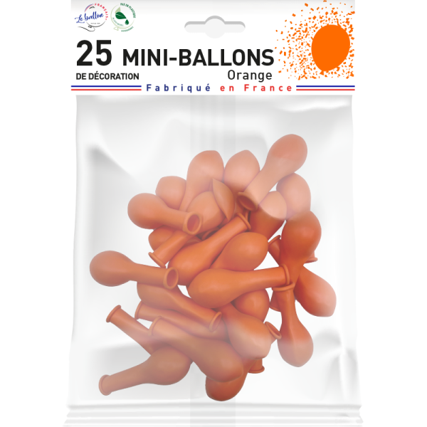 Mini-ballon orange opaque – Image 2