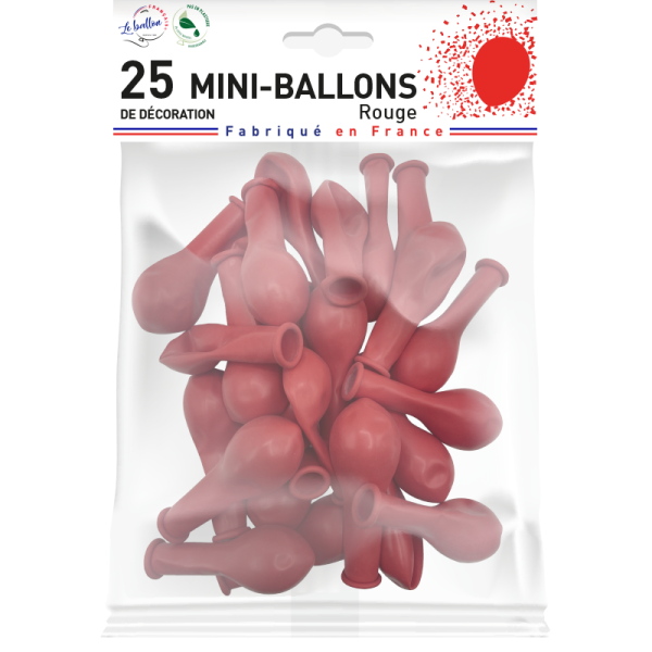 Mini-ballon rouge opaque – Image 2