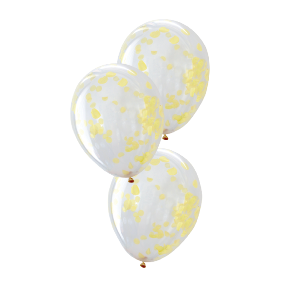Ballon confettis jaune pâle