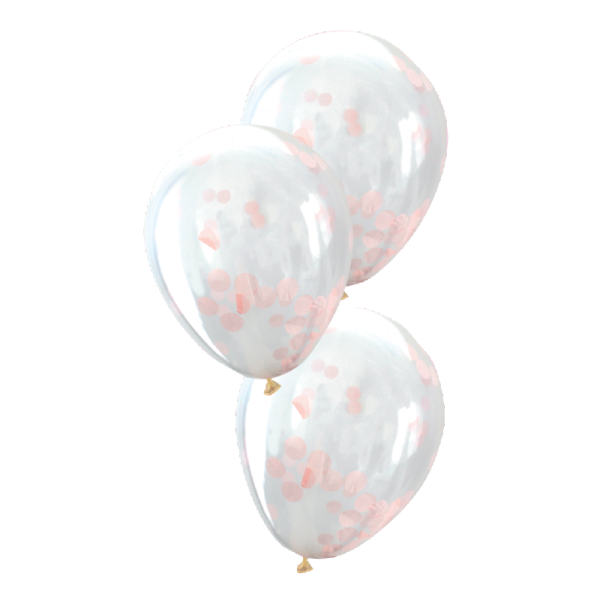 Ballon confettis rose pâle