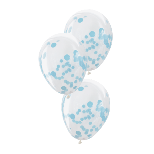 Ballon confettis bleu pâle
