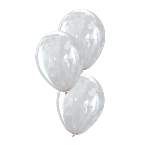 Ballon confettis blanc