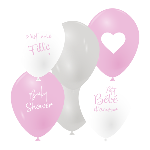 Ballons baby shower fille
