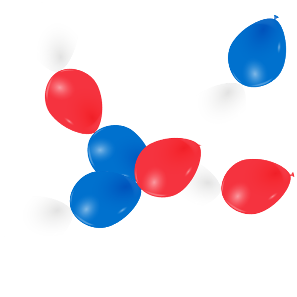 Guirlande ballon lien bleu, blanc et rouge