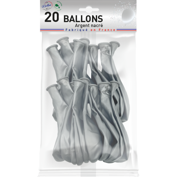 Ballon argent nacré – Image 3