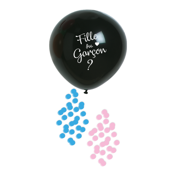 Ballon géant fille ou garçon avec confettis