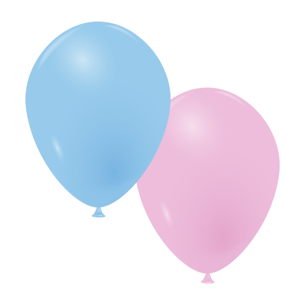 Ballons rose et bleu pâle