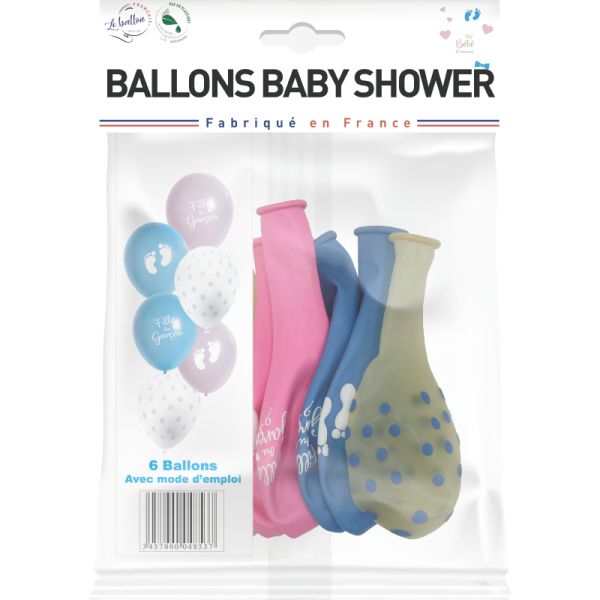 Ballons mélange pois, petits pieds et fille ou garçon – Image 2