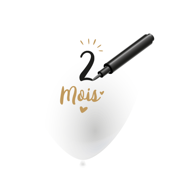 Ballon mois avec feutre