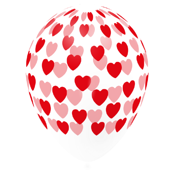Ballon petits coeurs rouges