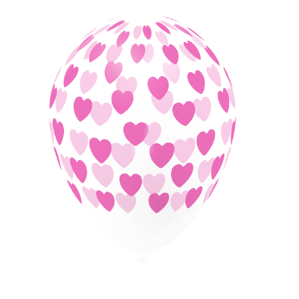 Ballon petits coeurs roses