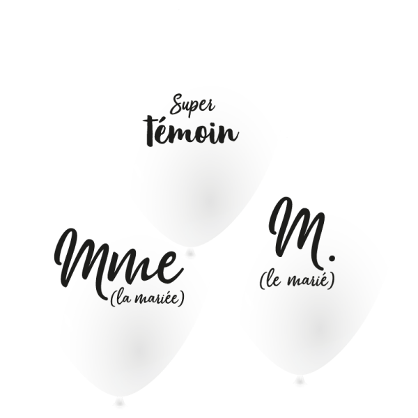 Ballons kit mariés témoins