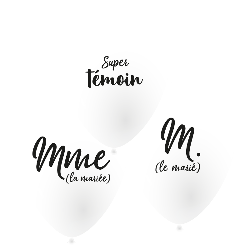 Featured image for “Ballons kit mariés témoins”