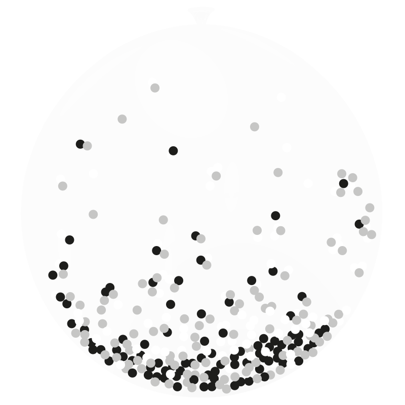 Featured image for “Ballon confettis blanc, noir et argent”