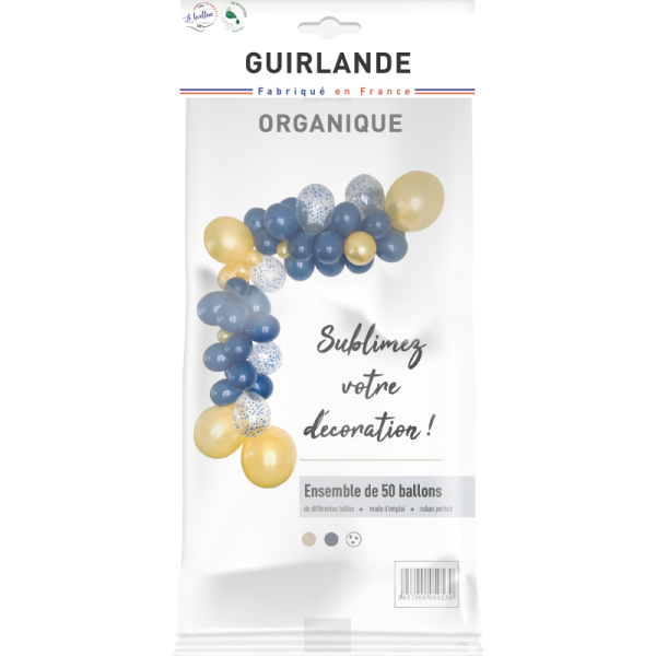 Guirlande organique bleu marine et or – Image 2