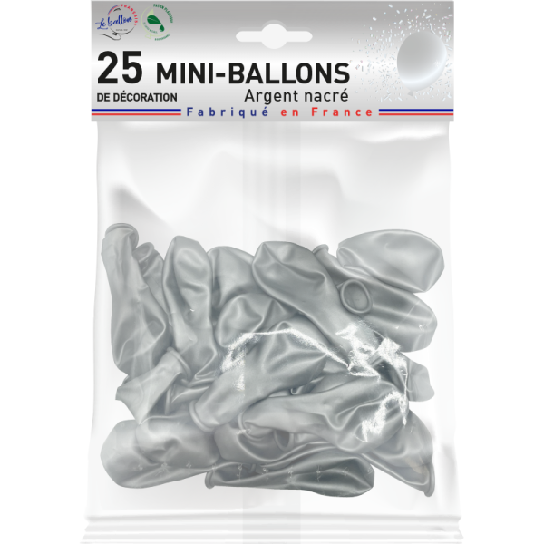 Mini-ballon argent nacré – Image 2