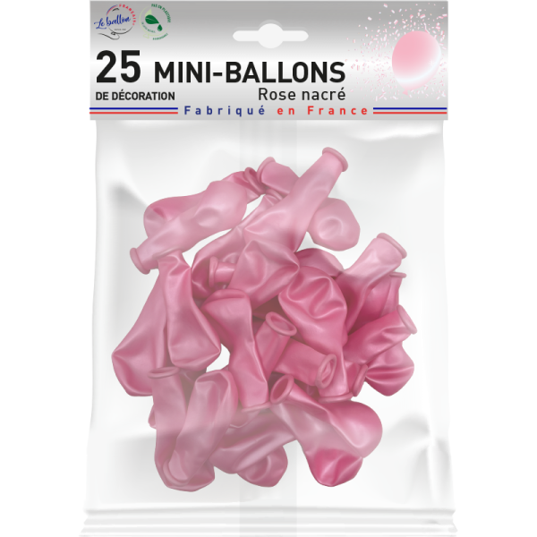 Mini-ballon rose nacré – Image 2