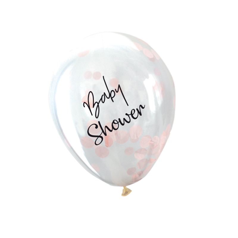 Featured image for “Ballon baby shower avec confettis rose pâle”