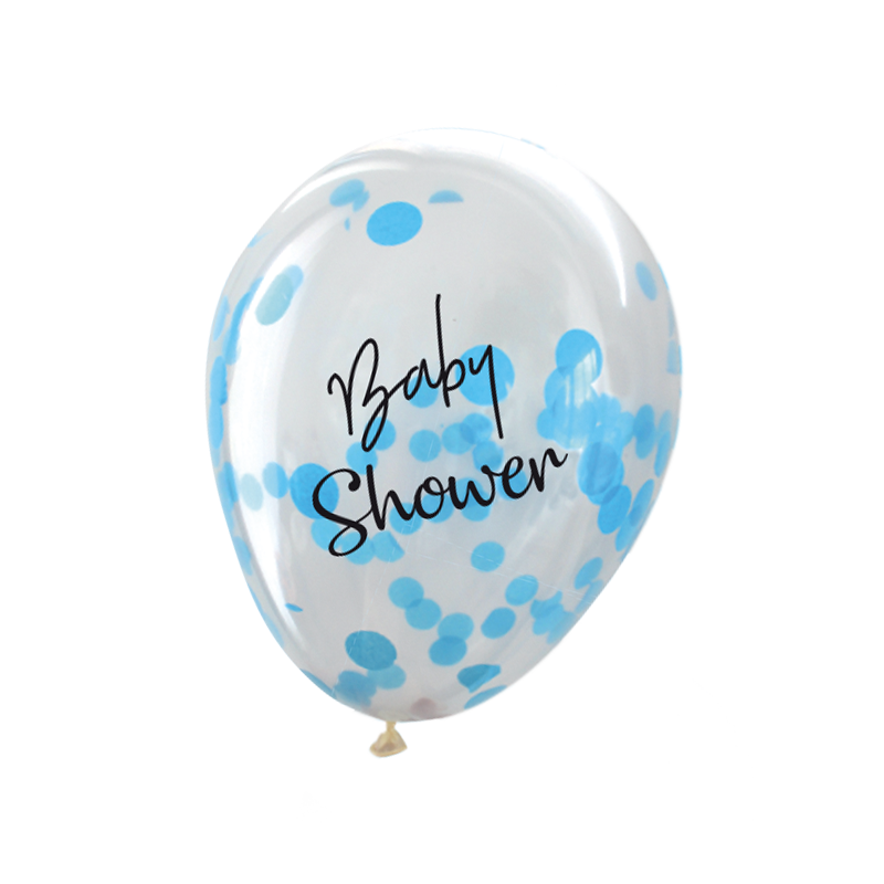 Featured image for “Ballon baby shower avec confettis bleu pâle”