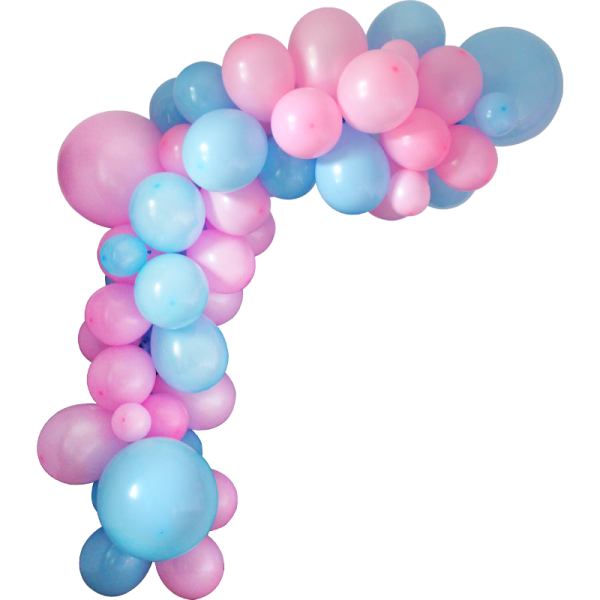 Guirlande organique rose et bleu pâle