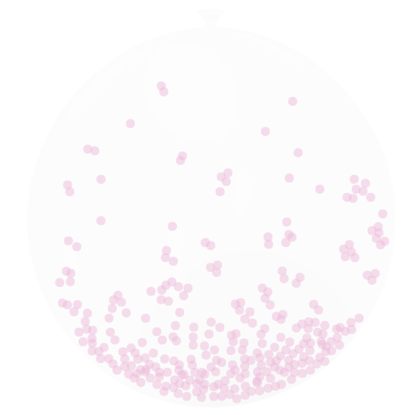 Ballon confettis rose pâle