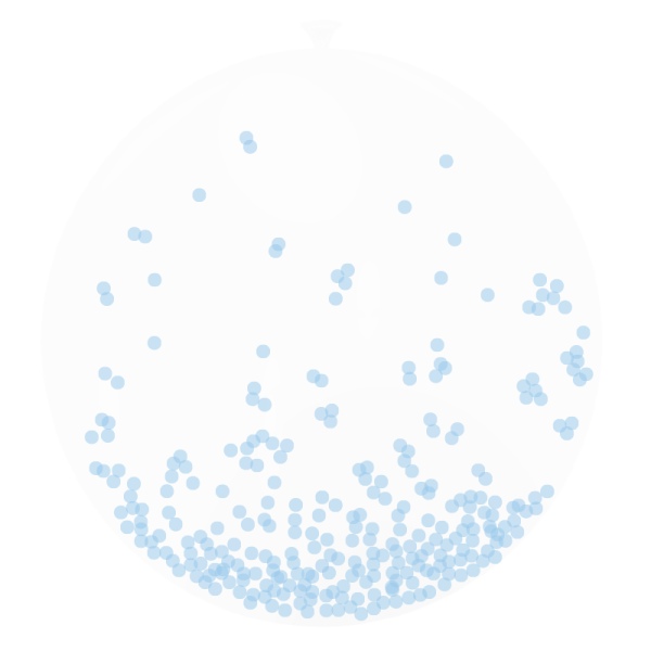 Ballon confettis bleu pâle