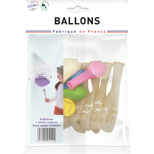 Ballon joyeux anniversaire avec mini-ballons – Image 2