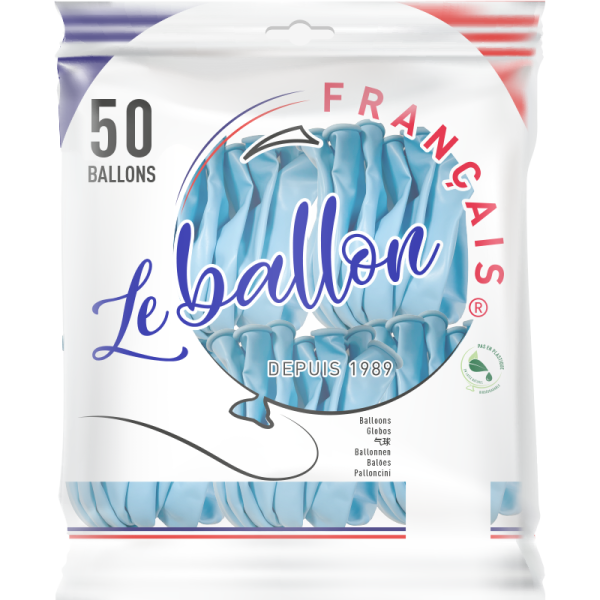 Ballon bleu pastel opaque – Image 4
