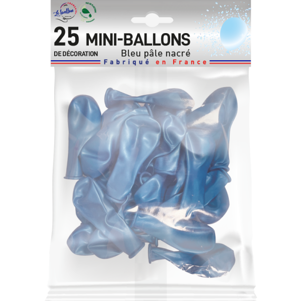 Mini-ballon bleu pâle nacré – Image 2