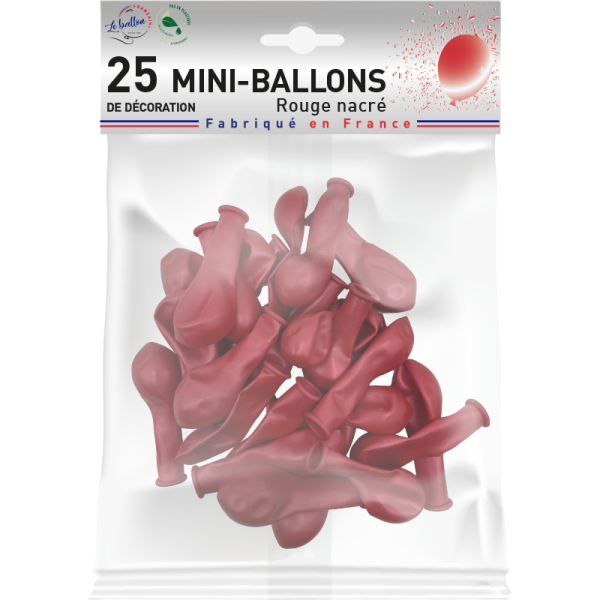 Mini-ballon rouge nacré – Image 2
