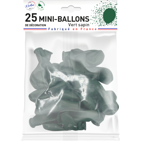 Mini-ballon vert sapin opaque – Image 2