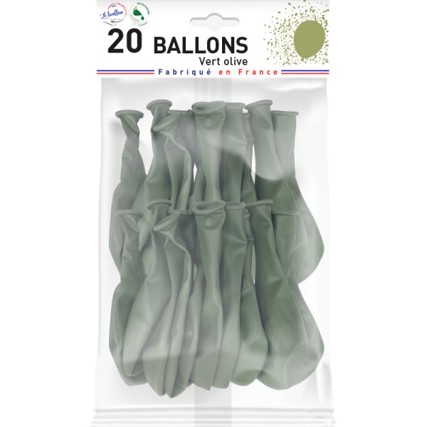 Ballon vert olive opaque – Image 3