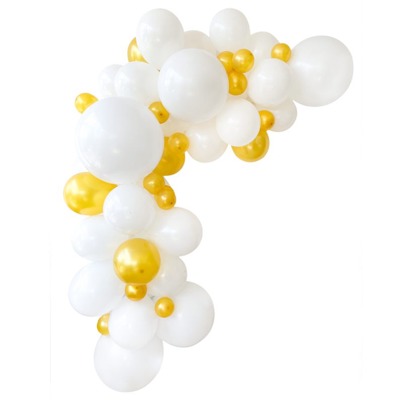 Featured image for “Guirlande organique blanche et or”