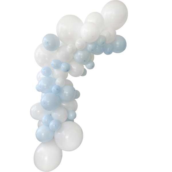 Guirlande organique bleu pastel et blanc