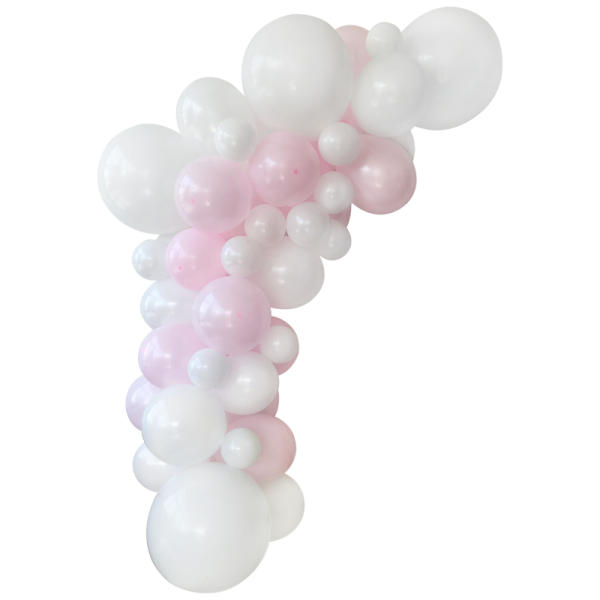 Guirlande organique rose pastel et blanc