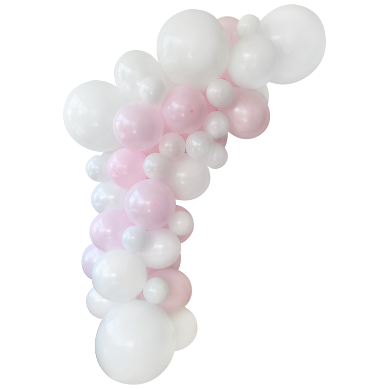 Featured image for “Guirlande organique rose pastel et blanc”