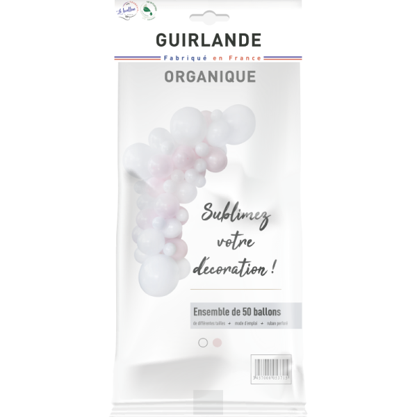 Guirlande organique rose pastel et blanc – Image 2