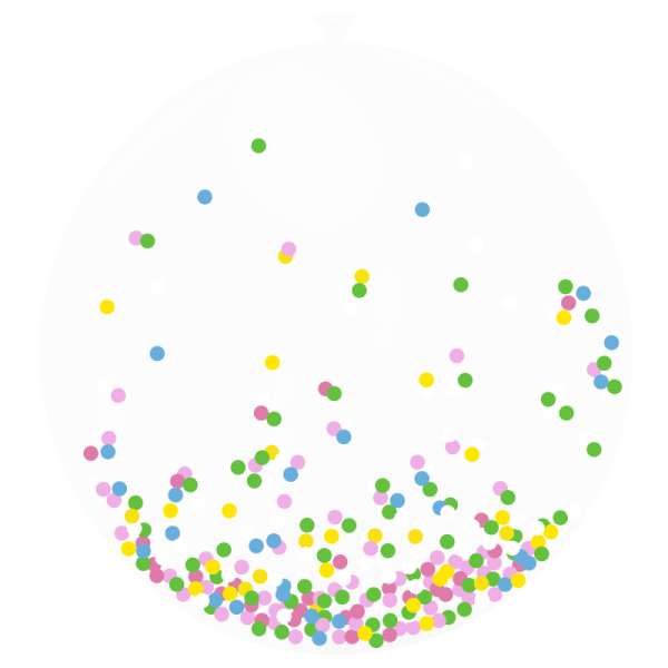 Ballon confettis multicolores