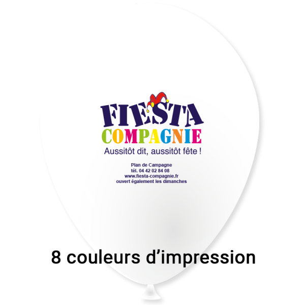 Ballon Ø 30/34 cm | 1 Face 8 Couleurs | Mini 500 pièces