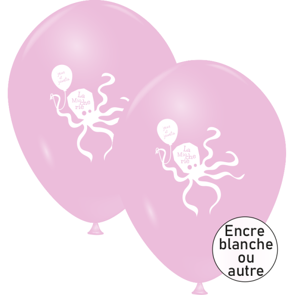 2 000 ballons opaques Ø 30/34 cm | 2 Faces | Encre blanche