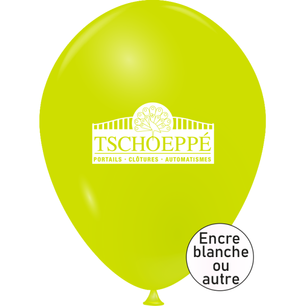 100 ballons opaques Ø 25/29 cm | 1 Face | Encre blanche